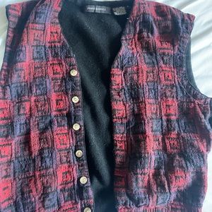 Vintage Jhane Barnes Wool Geometric Sweater  Vest Size M